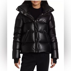 SAM. Isabel vegan leather black puffer jacket XS